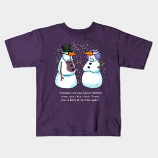 Funny Spectickles Wine Snowman Cartoon Humor Kids T-Shirt